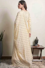 Srajann Hand Embellishment Anarkali Pure Georgette Unstitched Suit only Mukaish  (SLC4200) - Image 6