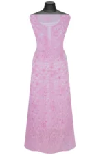 Srajann Hand Embroided Pink Faux Georgette Lucknowi Chikankari Unstitched Kurta Dupatta Set (SLC1376) - Image 5