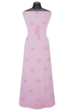 Srajann Hand Embroided Pink Faux Georgette Lucknowi Chikankari Unstitched Kurta Dupatta Set (SLC1376) - Image 8