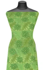 Srajann Hand Embroided Lemon Faux Georgette Lucknowi Chikankari Unstitched Kurta Dupatta Set (SLC1378) - Image 3