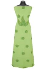 Srajann Hand Embroided Lemon Faux Georgette Lucknowi Chikankari Unstitched Kurta Dupatta Set (SLC1378) - Image 7