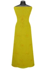 Srajann Hand Embroided Yellow Faux Georgette Lucknowi Chikankari Unstitched Kurta Dupatta Set (SLC1375) - Image 6