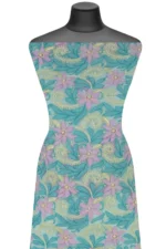 Srajann Hand Embroided Green Faux Georgette Lucknowi Chikankari Unstitched Kurta Dupatta Set (SLC1901) - Image 5