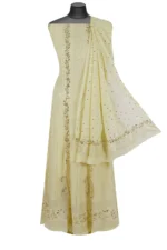 Srajann Hand Embellishment Anarkali Pure Georgette Unstitched Suit Work With Mukaish (SLC3292) - Image 4