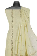 Srajann Hand Embellishment Anarkali Pure Georgette Unstitched Suit Work With Mukaish (SLC3292) - Image 3