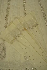 Srajann Hand Embellishment Anarkali Pure Georgette Unstitched Suit Work With Mukaish