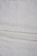 Srajann Hand Embroidered Pure Chanderi Lucknowi Chikankari Unstitched Kurta Piece