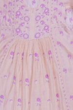 Srajann Hand Embroided Peach Mul Chanderi Lucknowi Chikankari Unstitched Kurta Dupatta Set (SLC1650) - Image 8