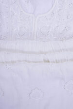 Srajann Hand Embroided white Mul Chanderi Lucknowi Chikankari Unstitched Kurta Dupatta Set (SLC1652) - Image 5