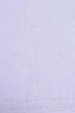 Srajann Hand Embroided white Mul Chanderi Lucknowi Chikankari Unstitched Kurta Dupatta Set (SLC1652) - Image 3