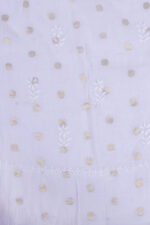 Srajann Hand Embroided white Mul Chanderi Lucknowi Chikankari Unstitched Kurta Dupatta Set (SLC1654) - Image 11
