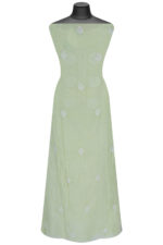 Srajann Hand Embroided Pista Green Mul Chanderi Lucknowi Chikankari Unstitched Kurta Dupatta Set (SLC1655) - Image 5