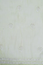 Srajann Hand Embroided Pista Green Mul Chanderi Lucknowi Chikankari Unstitched Kurta Dupatta Set (SLC1655) - Image 11