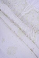 Srajann Hand Embroided white Mul Chanderi Lucknowi Chikankari Unstitched Kurta Dupatta Set (SLC1656) - Image 10