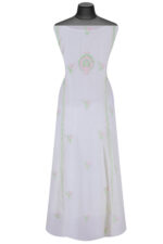 Srajann Hand Embroided white Mul Chanderi Lucknowi Chikankari Unstitched Kurta Dupatta Set (SLC1663) - Image 5