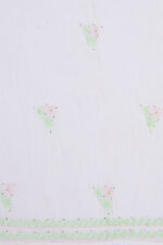 Srajann Hand Embroided white Mul Chanderi Lucknowi Chikankari Unstitched Kurta Dupatta Set (SLC1663) - Image 11