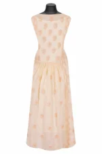 Srajann Hand Embroided Orange Kota Lucknowi Chikankari Unstitched Kurta Dupatta Set (SLC1668) - Image 5