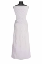 Srajann Hand Embroided white Mul Chanderi Lucknowi Chikankari Unstitched Kurta Dupatta Set (SLC1667) - Image 5