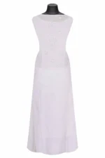 Srajann Hand Embroidered White Front Panel Croatia Lese Maheshwari Lucknow Chikankari Unstitched Kurta With Dupatta(SLC1400) - Image 5