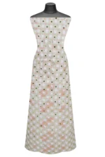 Srajann Hand Embroided Green Organza Lucknowi Chikankari Unstitched Kurta Dupatta Set (SLC1687) - Image 5