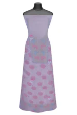 Srajann Hand Embroided Brown Organza Lucknowi Chikankari Unstitched Kurta Dupatta Set (SLC1688) - Image 5