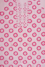 Srajann Hand Embroided Pink Organza Lucknowi Chikankari Unstitched Kurta Dupatta Set (SLC1691) - Image 6