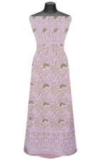 Srajann Hand Embroided Peach Organza Lucknowi Chikankari Unstitched Kurta Dupatta Set (SLC1697) - Image 5