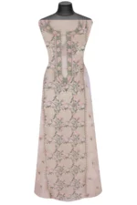 Srajann Hand Embroided Green Organza Lucknowi Chikankari Unstitched Kurta Dupatta Set (SLC1724) - Image 2