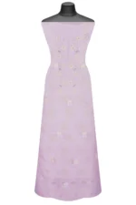 Srajann Hand Embroided Cream Organza Lucknowi Chikankari Unstitched Kurta Dupatta Set (SLC1728) - Image 5