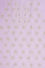 Srajann Hand Embroided Cream Organza Lucknowi Chikankari Unstitched Kurta Dupatta Set (SLC1728) - Image 6