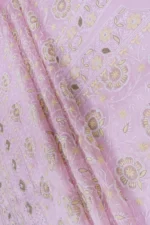 Srajann Hand Embroided Cream Organza Lucknowi Chikankari Unstitched Kurta Dupatta Set (SLC1728) - Image 10