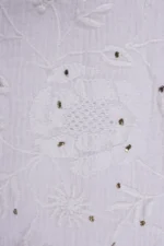 Srajann Hand Embroided white Maheshwari Lucknowi Chikankari Unstitched Kurta Dupatta Set (SLC1266) - Image 8