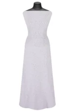 Srajann Hand Embroided white Maheshwari Lucknowi Chikankari Unstitched Kurta Dupatta Set (SLC1267) - Image 2