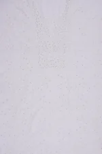 Srajann Hand Embroided white Maheshwari Lucknowi Chikankari Unstitched Kurta Dupatta Set (SLC1267) - Image 6