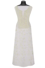 Srajann Hand Embroided Cream Maheshwari Lucknowi Chikankari Unstitched Kurta Dupatta Set (SLC1268) - Image 2