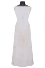 Srajann Hand Embroided Cream Maheshwari Lucknowi Chikankari Unstitched Kurta Dupatta Set (SLC1269) - Image 5