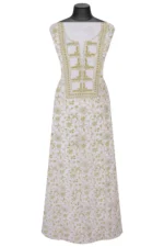 Srajann Hand Embroided white Maheshwari Lucknowi Chikankari Unstitched Kurta Dupatta Set (SLC1271) - Image 2