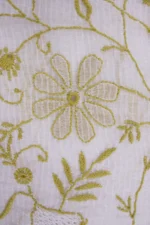 Srajann Hand Embroided white Maheshwari Lucknowi Chikankari Unstitched Kurta Dupatta Set (SLC1271) - Image 8