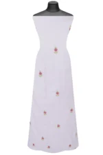 Srajann Hand Embroided white Maheshwari Lucknowi Chikankari Unstitched Kurta Dupatta Set (SLC1285) - Image 5