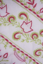 Srajann Hand Embroided white Maheshwari Lucknowi Chikankari Unstitched Kurta Dupatta Set (SLC1285) - Image 7