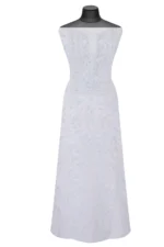 Srajann Hand Embroided white Maheshwari Lucknowi Chikankari Unstitched Kurta Dupatta Set (SLC1277) - Image 2