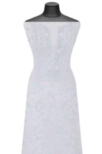 Srajann Hand Embroided white Maheshwari Lucknowi Chikankari Unstitched Kurta Dupatta Set (SLC1277) - Image 3