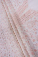 Srajann Hand Embroided white Maheshwari Lucknowi Chikankari Unstitched Kurta Dupatta Set (SLC1280) - Image 10