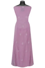 Srajann Hand Embroided Pink Mul Chanderi Lucknowi Chikankari Unstitched Kurta Dupatta Set (SLC1628) - Image 4