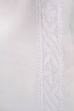 Srajann Hand Embroidered White Pure Georgette Lucknowi Chikankari Unstitched Men's Kurta Piece (SLC1136) - Image 5