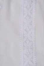 Srajann Hand Embroidered White Pure Georgette Lucknowi Chikankari Unstitched Men's Kurta Piece (SLC1137) - Image 5