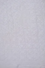 Srajann Hand Embroidered White Pure Georgette Lucknowi Chikankari Unstitched Men's Kurta Piece (SLC1139) - Image 7