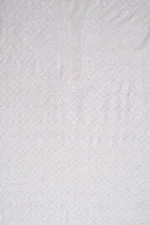 Srajann Hand Embroidered White Pure Georgette Lucknowi Chikankari Unstitched Men's Kurta Piece (SLC1140) - Image 2