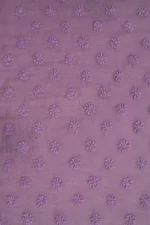Srajann Hand Embroidered Purple Chanderi Lucknowi Chikankari Unstitched Men's Kurta Piece (SLC1143) - Image 3