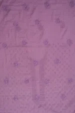 Srajann Hand Embroidered Purple Chanderi Lucknowi Chikankari Unstitched Men's Kurta Piece (SLC1143) - Image 5